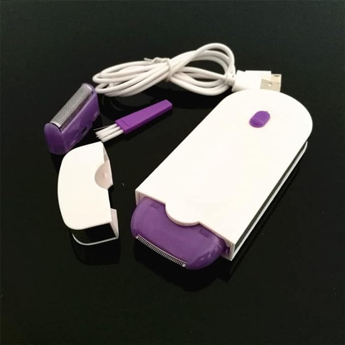 Rechargeable Epilator – Smooth Touch Painless Hair Removal Razor (Purple)