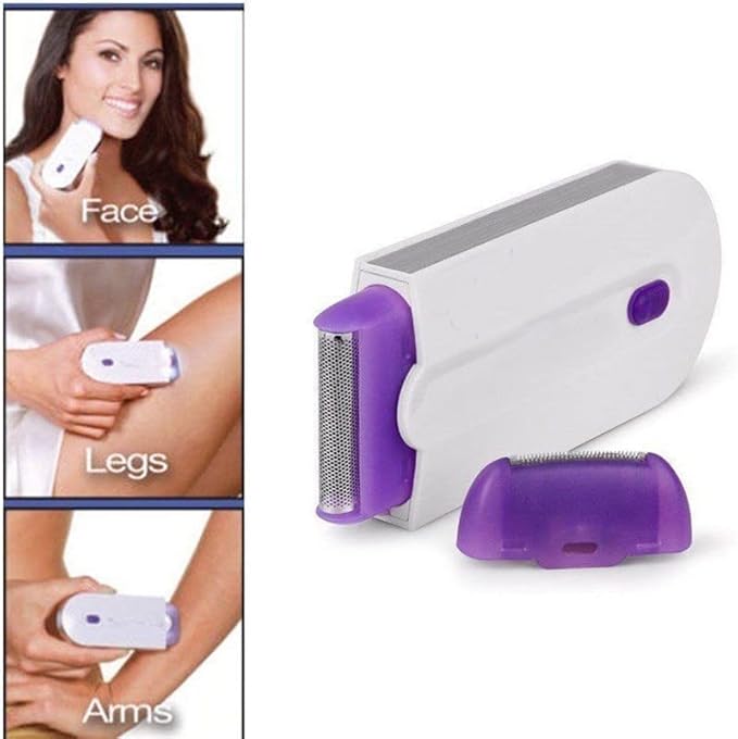 Rechargeable Epilator – Smooth Touch Painless Hair Removal Razor (Purple)