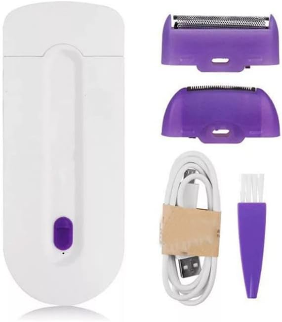 Rechargeable Epilator – Smooth Touch Painless Hair Removal Razor (Purple)