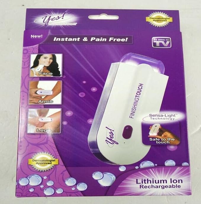 Rechargeable Epilator – Smooth Touch Painless Hair Removal Razor (Purple)