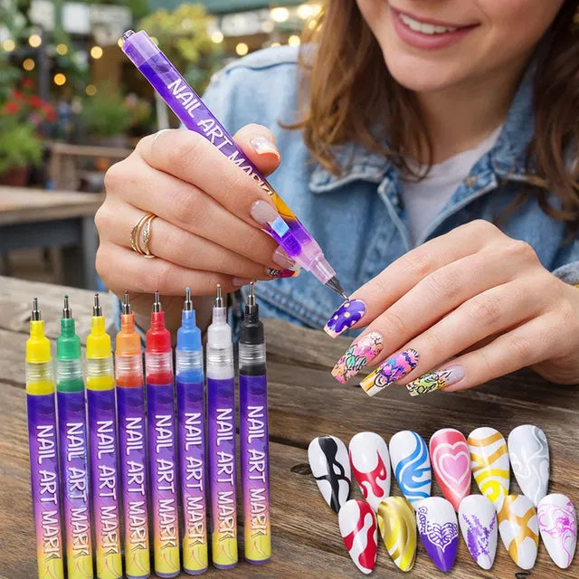 Colorful Nail Art Markers – 12 Vibrant Shades