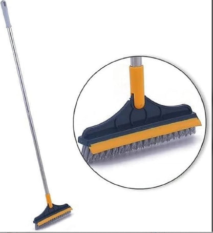 2-in-1 Floor Scrub Cleaning Brush & Wiper