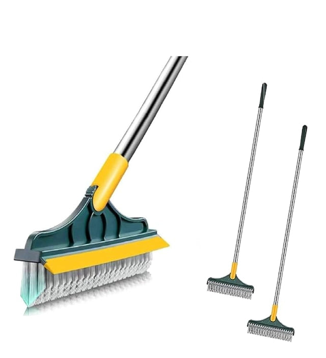 2-in-1 Floor Scrub Cleaning Brush & Wiper
