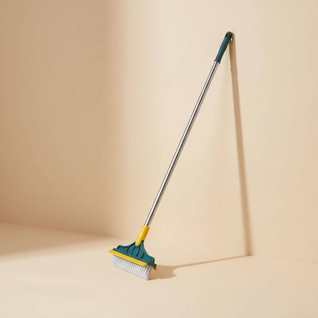 2-in-1 Floor Scrub Cleaning Brush & Wiper – warm beige Scandinavian