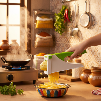 Heavy Duty Vegetable & Potato Chopper – Green Lever Grid Blade