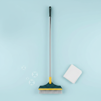 2-in-1 Floor Scrub Cleaning Brush & Wiper – pastel blue flat lay